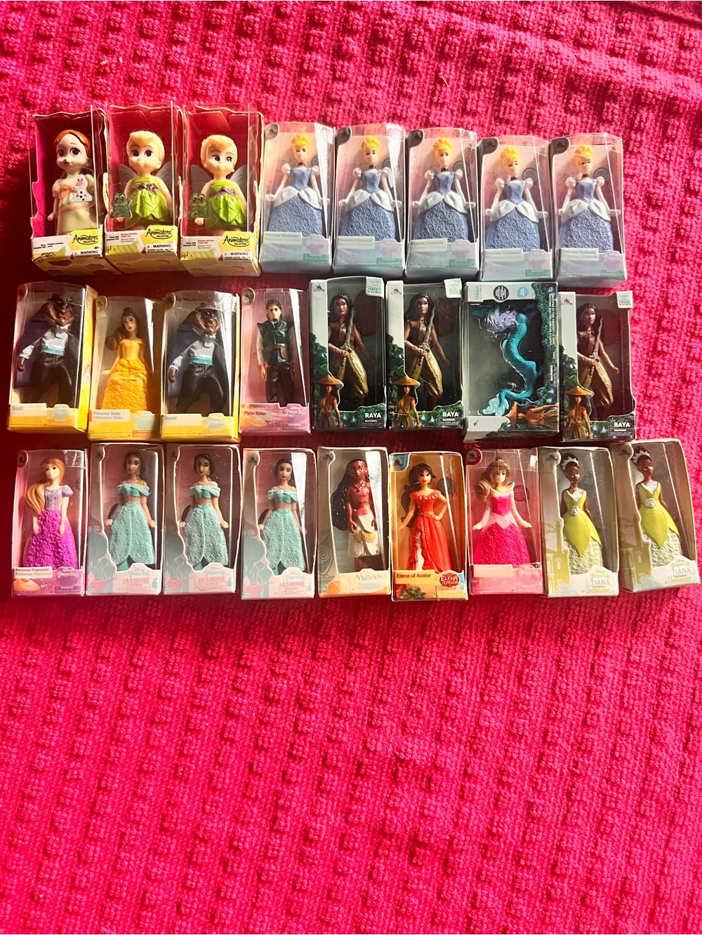 Disney Mini Princess Dolls Collection - Pink, Blue, Green, Yellow